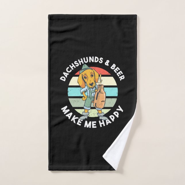 Dachshunds Et Bière Me Rendre Heureux (Serviette à main)