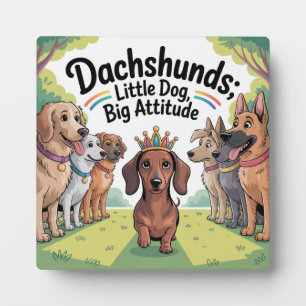 Dachshunds Kleiner Hund, große Attitüde Fotoplatte