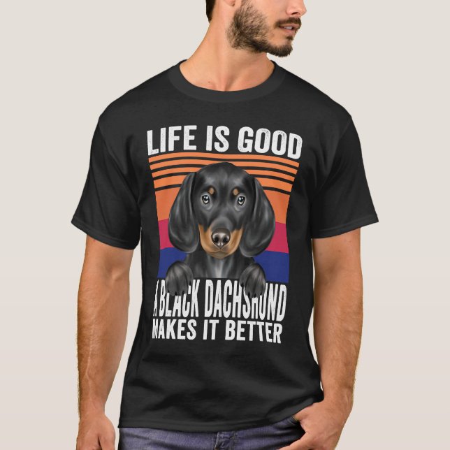 Dachshunds Makes Your Life Good Vintage T-Shirt (Vorderseite)