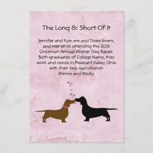 Dachshunds Mariage Couple's Love Story Cartes de t