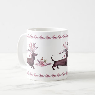 Dachshunds pourpres de la poussière Mug personnal