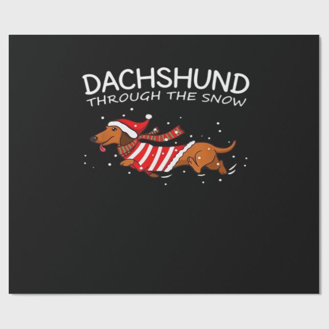 Dachshunds Weihnachtspullover Muster Klassisches T Geschenkpapier (Flach)