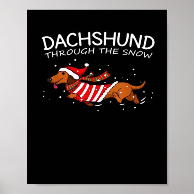 Dachshunds Weihnachtspullover Muster Klassisches T Poster (Vorne)