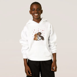 Dachshunds with soccer ball for Valentine's Day Hoodie