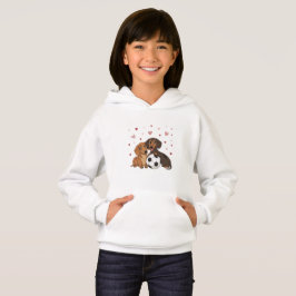 Dachshunds with soccer ball for Valentine's Day Hoodie