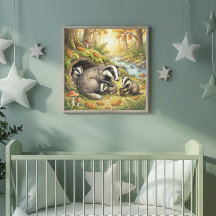 Dachsmama und ihre Babys-Kinderkrippe