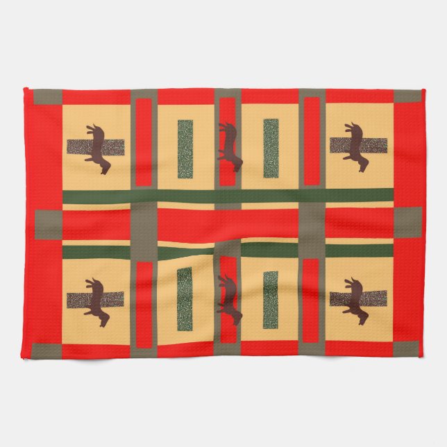 Dachsund-Geschirrtuch Küchentuch (Horizontal)