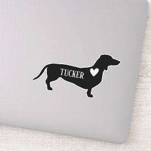 Dachsund-Rasse Silhouette Eigenname Aufkleber
