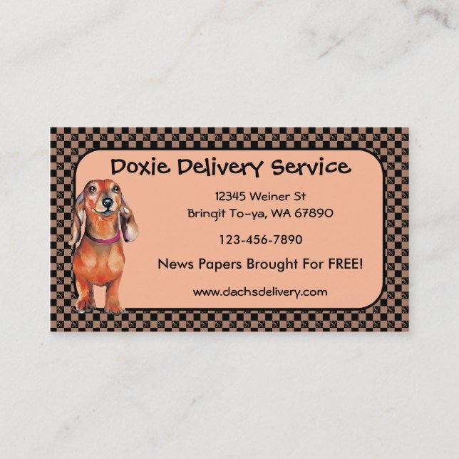 Dachsund Red Dackel Business Cards Visitenkarte (Vorderseite)