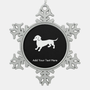 Dachsund Schneeflocken Zinn-Ornament