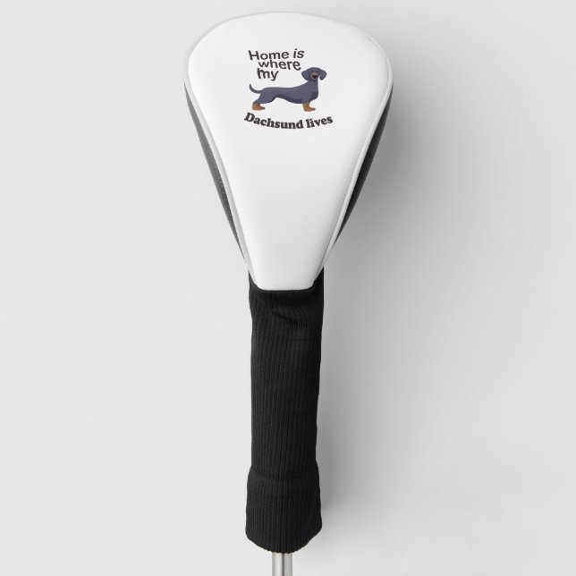 Dachsund Zuhause Golf Headcover (Vorderseite)