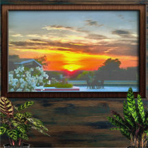 Dachterrasse Sonnenuntergang 2295 Art Print