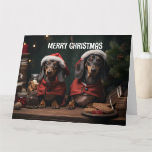 Dachunds Weihnachtskarte Karte