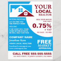 Dachziegel, Realtor, Anwesen Agent Werbung Flyer