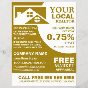 Dachziegel, Realtor, Anwesen Agent Werbung Flyer