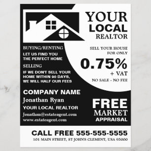 Dachziegel, Realtor, Anwesen Agent Werbung Flyer