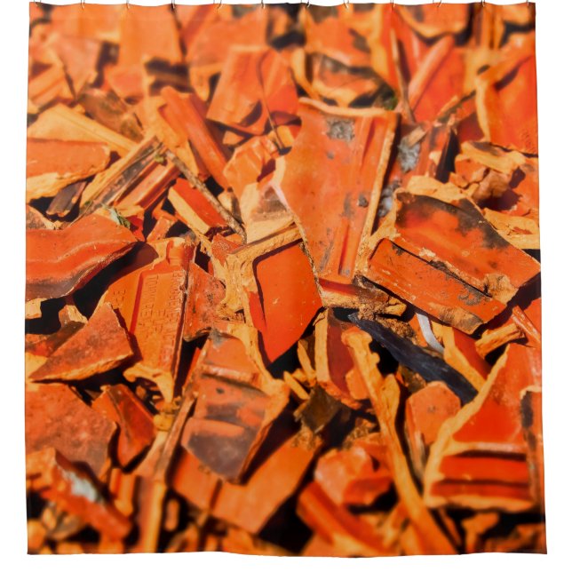 Dachziegel, rote Dachpaneele Duschvorhang (Vorderseite)