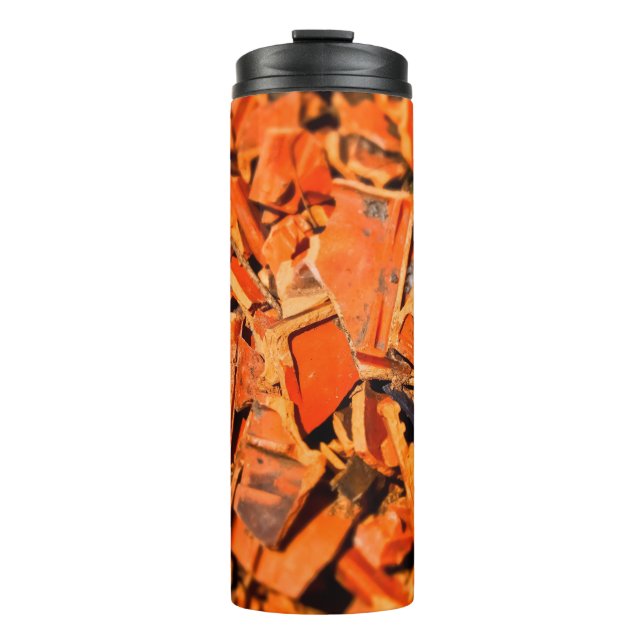 Dachziegel, rote Dachpaneele Thermosbecher (Vorderseite)