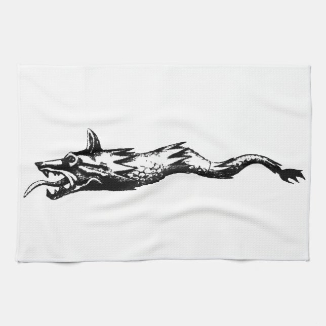 Dacia Wolf Schlange Geschichte romania Symbol Dacs Küchentuch (Horizontal)
