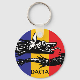 Dacian Wolf - Tricolor-Flagge Schlüsselanhänger