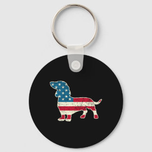 Dackel 4. Juli American Flag Hund liebt Männer Schlüsselanhänger
