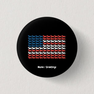 Dackel 4. Juli American Flag Patriotic Button