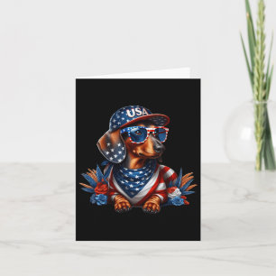 Dackel 4. Juli Patriotische Hunde Dackel 4 Karte