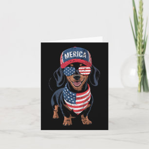Dackel 4. Juli US-amerikanische Fahne Dackel Hund Karte