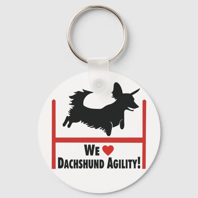 Dackel Agility Liebe Schlüsselanhänger (Vorderseite)