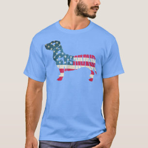 Dackel American Flag 4. Juli Funny Dog Liebe T-Shirt