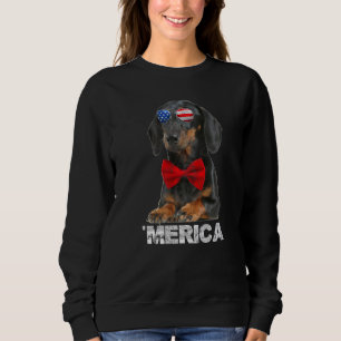 Dackel American USA Flag 4. Juli vierter Hund Sweatshirt