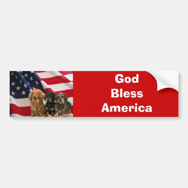 Dackel-Amerika-Autoaufkleber Autoaufkleber (Vorne)
