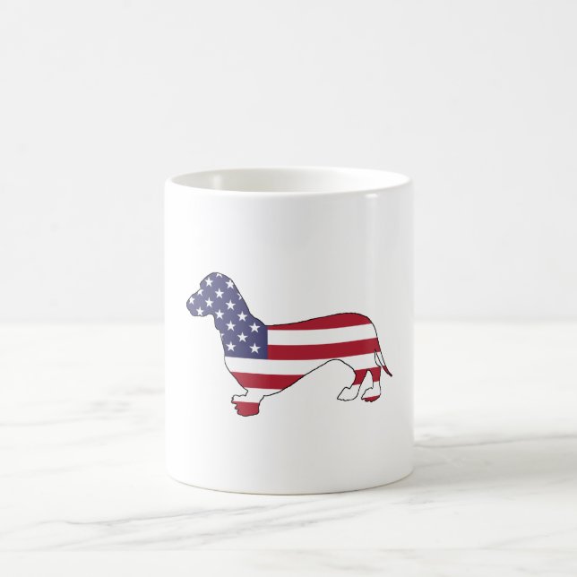 Dackel "amerikanische Flagge " Kaffeetasse (Mittel)