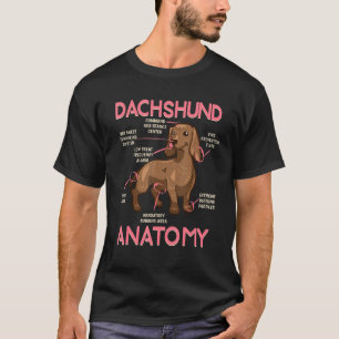 Dackel Anatomie Niedlicher Hund T-Shirt