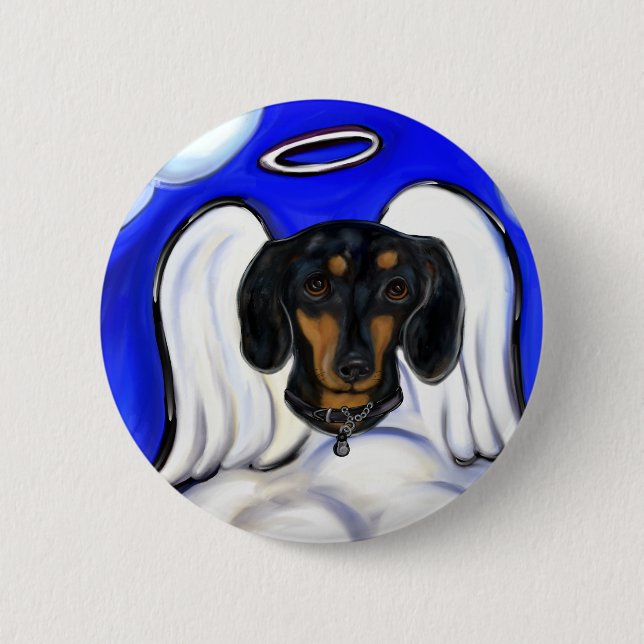 Dackel Angel Button (Vorderseite)