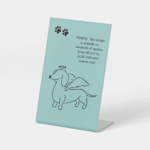 Dackel Angel Erinnerungsschreiben Sockelschild