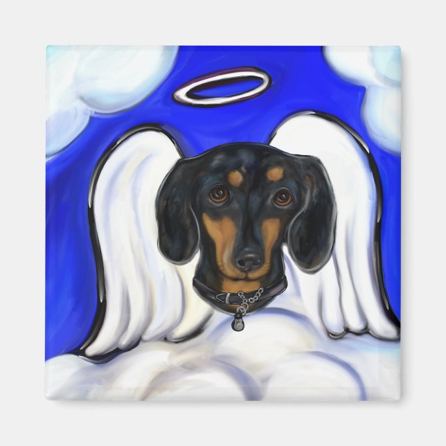 Dackel Angel Magnet (Vorne)
