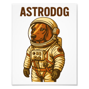 Dackel Astronaut Dackel Hund Astrodog Fotodruck