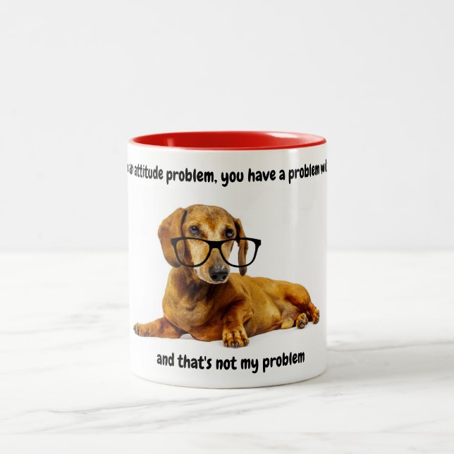 Dackel Attitude Funny Coffee Tasse (Mittel)