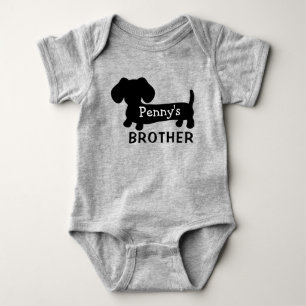 Dackel Baby Bruder Personalisiert mit Name Baby Strampler