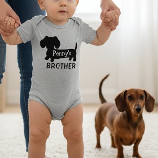 Dackel Baby Bruder Personalisiert mit Name Strampler
