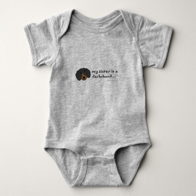 Dackel Baby Strampler (Vorderseite)