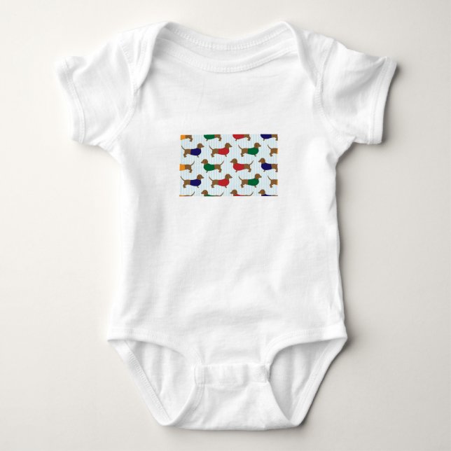Dackel Baby Strampler (Vorderseite)
