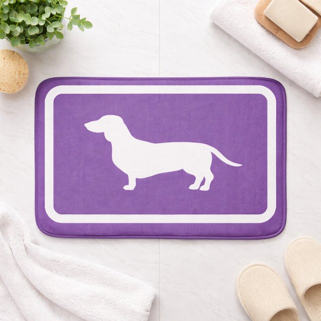 Dackel Badematte Lila Dackel Bad Rug (Dachshund Bath Mat Purple Doxie Bathroom Rug)