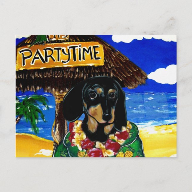 DACKEL BARKEEPER POSTKARTE (Vorderseite)