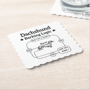 Dackel Barking Logic Funny Weiner Dog sarkastisch Untersetzer