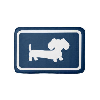Dackel Bath Mat Navy Blue Dackel Badezimmer Rug Badematte
