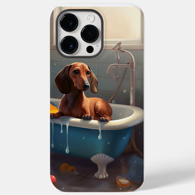 Dackel Bathtime Fun Case-Mate iPhone 14 Pro Max Hülle (Rückseite)