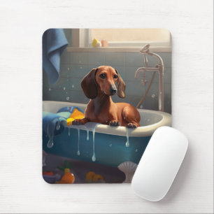 Dackel Bathtime Fun Mousepad