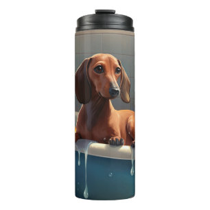 Dackel Bathtime Fun Thermosbecher